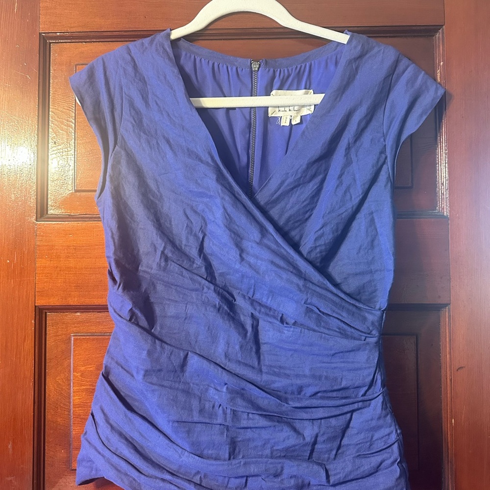Nicole Miller Purple Wrap Blouse
